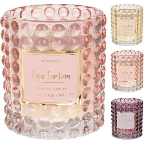 VASO VETRO CON CANDELA 8CM 3 A